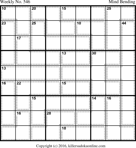 Killer Sudoku for 6/20/2016