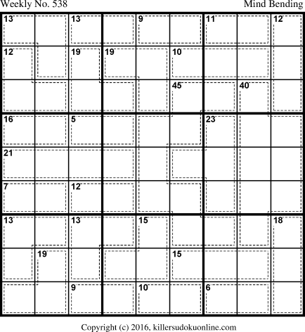 Killer Sudoku for 4/25/2016