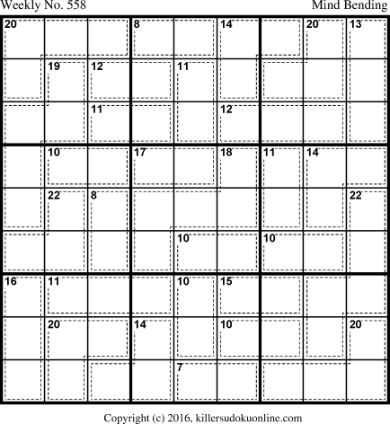 Killer Sudoku for 9/12/2016