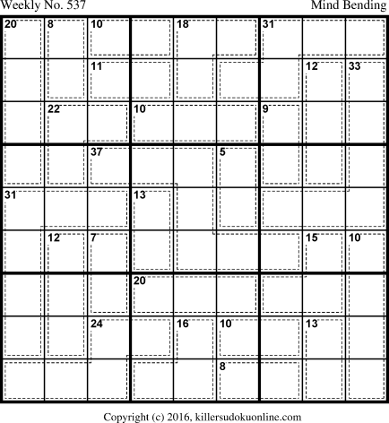 Killer Sudoku for 4/18/2016