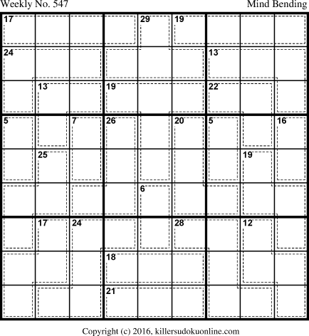 Killer Sudoku for 6/27/2016
