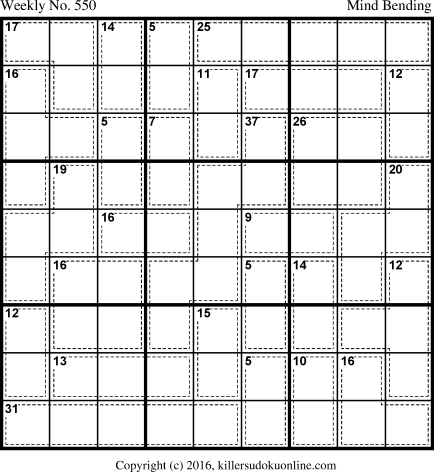 Killer Sudoku for 7/18/2016