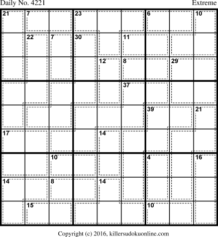 Killer Sudoku for 7/9/2017