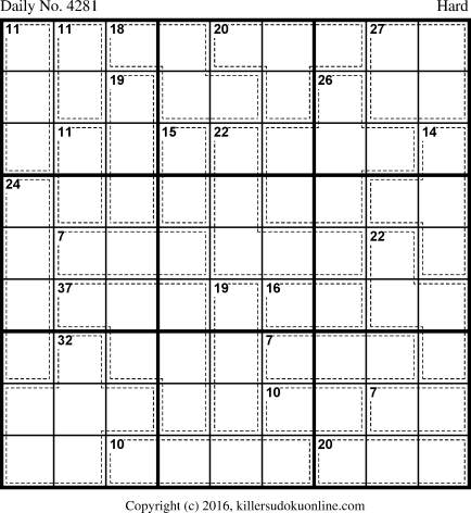 Killer Sudoku for 9/7/2017