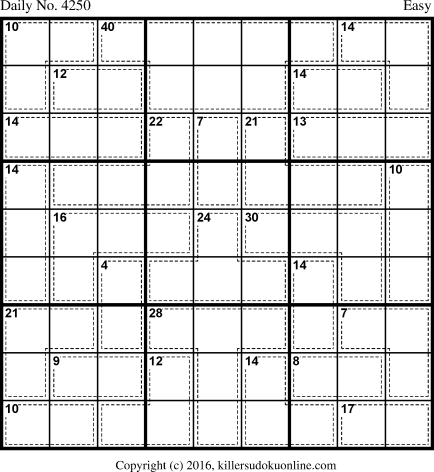 Killer Sudoku for 8/7/2017