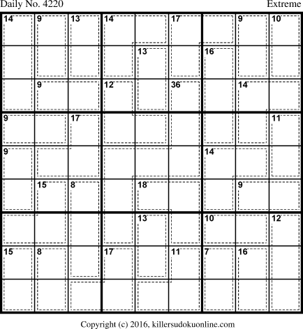 Killer Sudoku for 7/8/2017