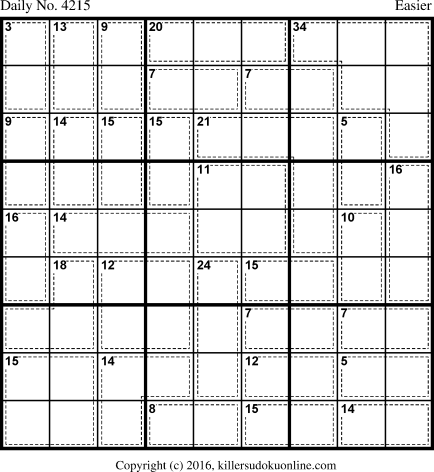 Killer Sudoku for 7/3/2017