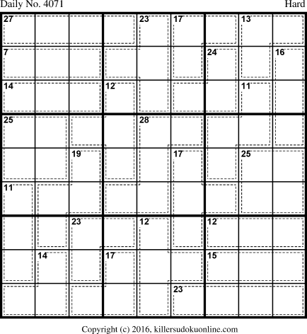Killer Sudoku for 2/9/2017