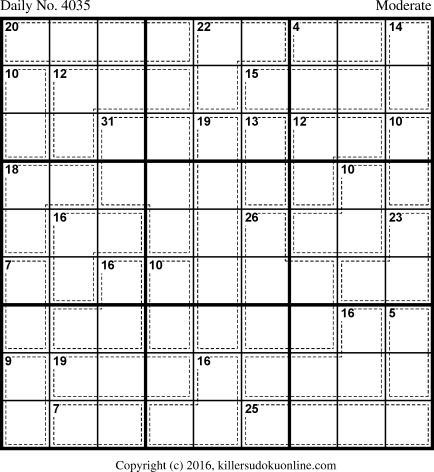 Killer Sudoku for 1/4/2017