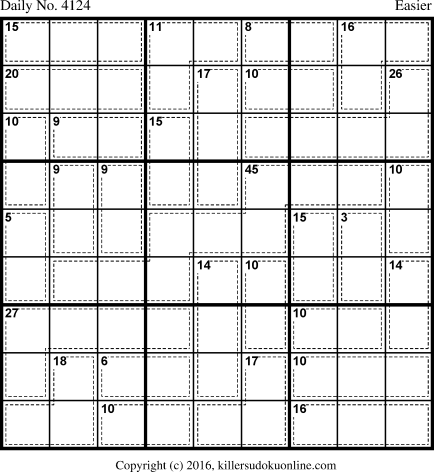 Killer Sudoku for 4/3/2017