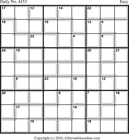 Killer Sudoku for 5/2/2017