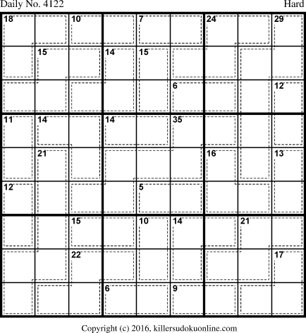 Killer Sudoku for 4/1/2017
