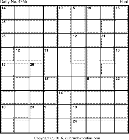 Killer Sudoku for 12/1/2017