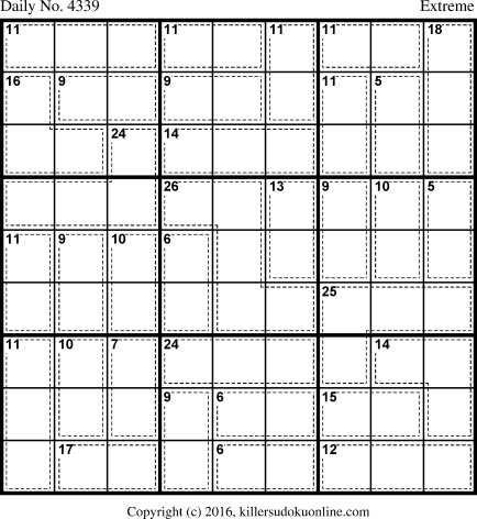 Killer Sudoku for 11/4/2017