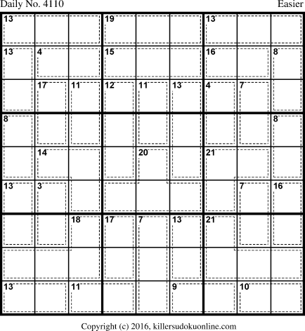 Killer Sudoku for 3/20/2017