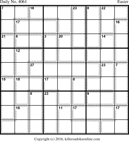 Killer Sudoku for 1/30/2017
