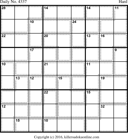 Killer Sudoku for 11/2/2017