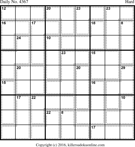 Killer Sudoku for 12/2/2017