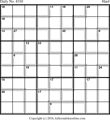 Killer Sudoku for 10/6/2017