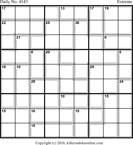 Killer Sudoku for 4/22/2017