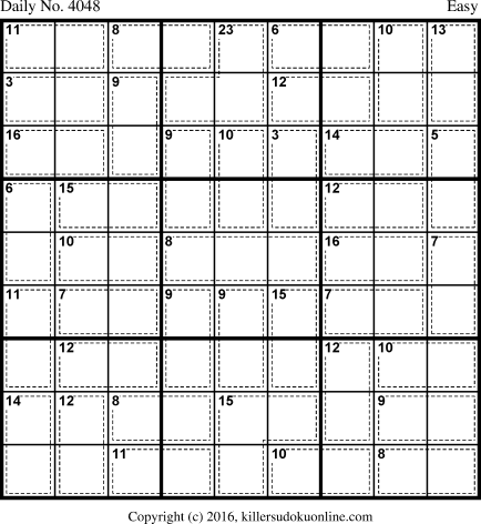 Killer Sudoku for 1/17/2017