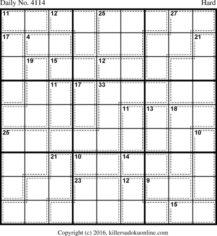 Killer Sudoku for 3/24/2017