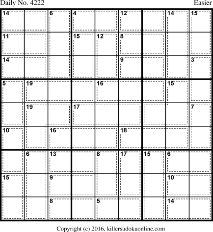 Killer Sudoku for 7/10/2017