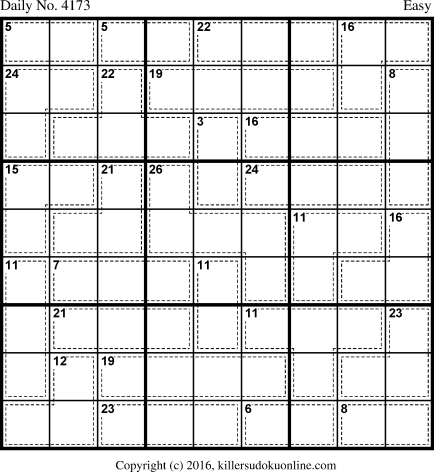 Killer Sudoku for 5/22/2017
