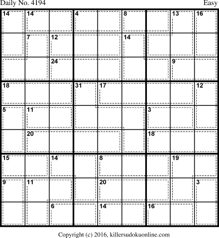 Killer Sudoku for 6/12/2017
