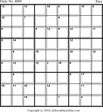 Killer Sudoku for 2/27/2017