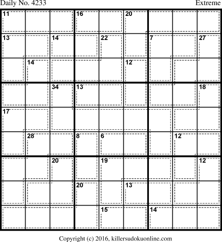 Killer Sudoku for 7/21/2017