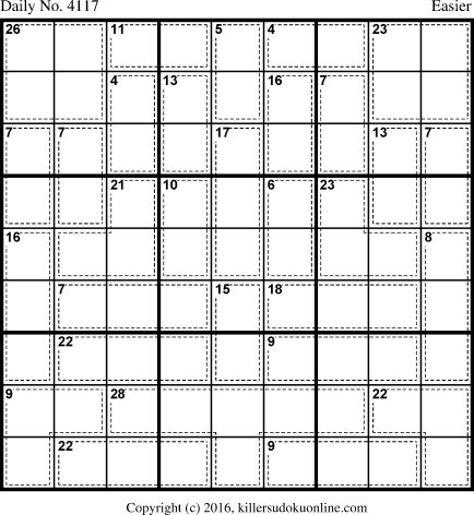 Killer Sudoku for 3/27/2017