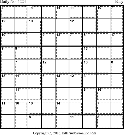 Killer Sudoku for 7/12/2017