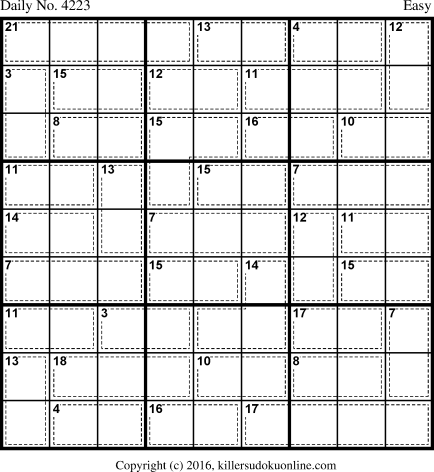 Killer Sudoku for 7/11/2017