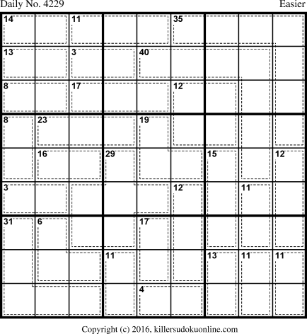 Killer Sudoku for 7/17/2017