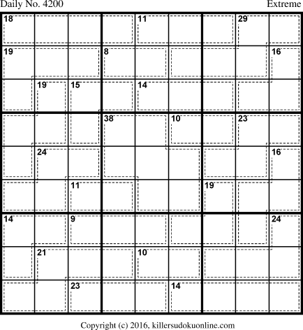 Killer Sudoku for 6/18/2017