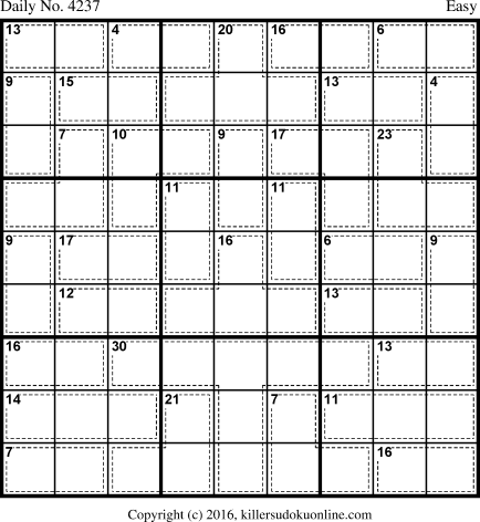Killer Sudoku for 7/25/2017