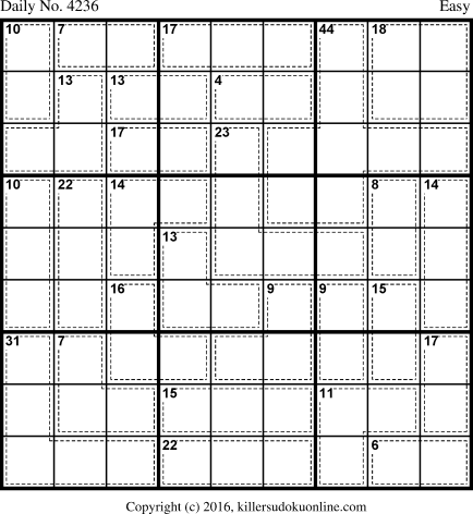 Killer Sudoku for 7/24/2017