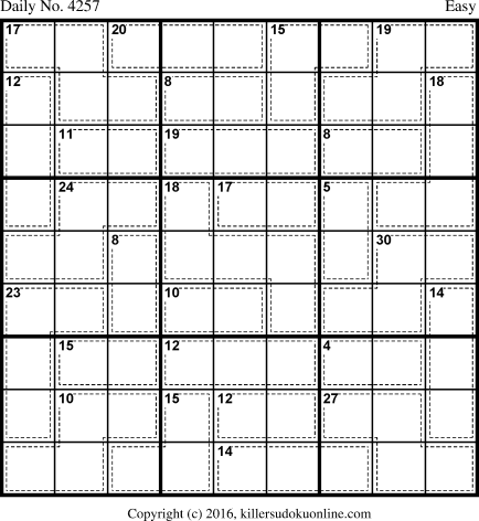 Killer Sudoku for 8/14/2017