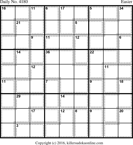 Killer Sudoku for 5/29/2017