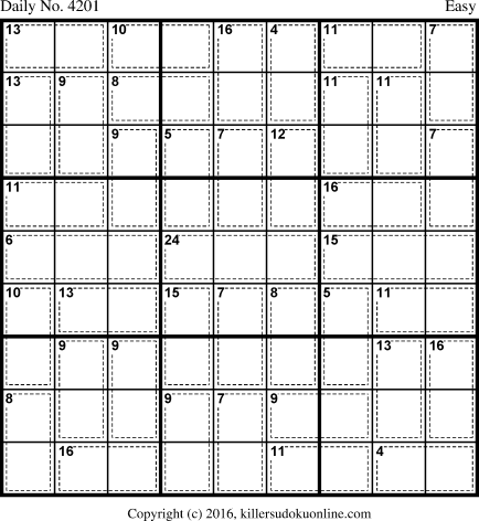 Killer Sudoku for 6/19/2017