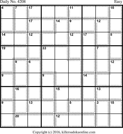 Killer Sudoku for 6/26/2017