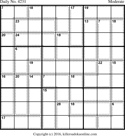 Killer Sudoku for 7/19/2017