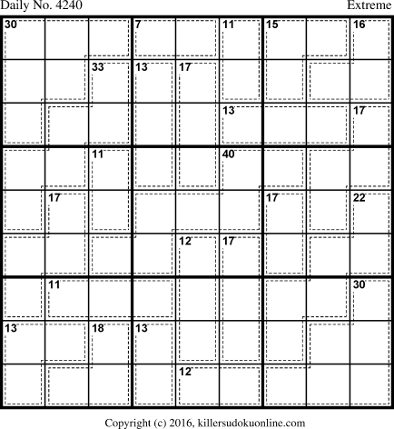 Killer Sudoku for 7/28/2017
