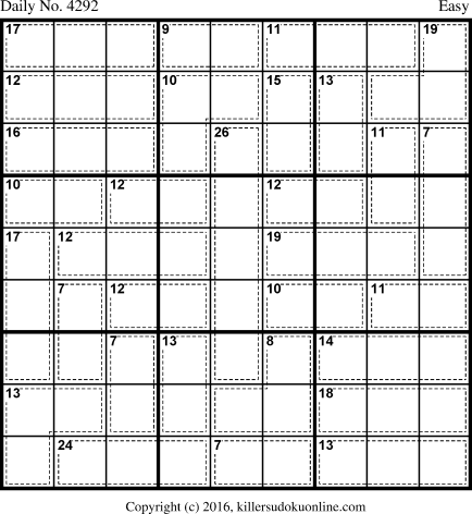 Killer Sudoku for 9/18/2017
