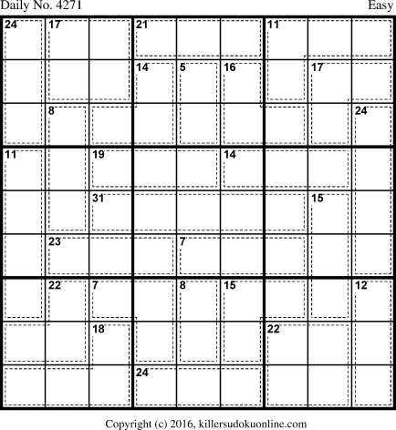 Killer Sudoku for 8/28/2017