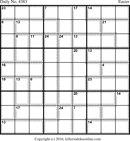 Killer Sudoku for 12/18/2017