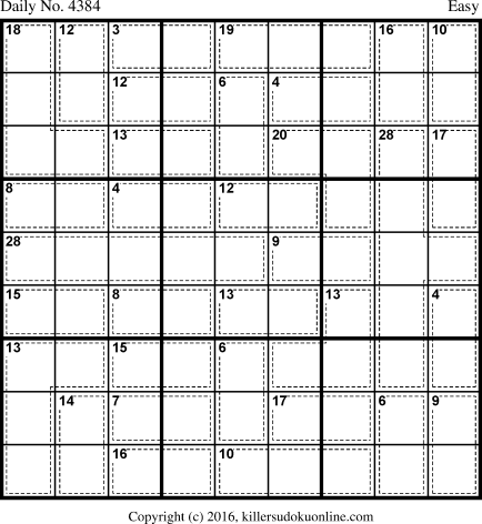 Killer Sudoku for 12/19/2017
