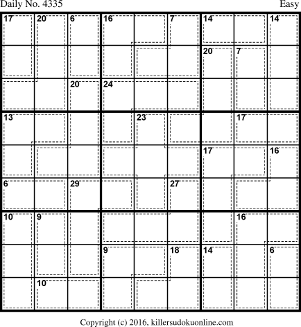 Killer Sudoku for 10/31/2017