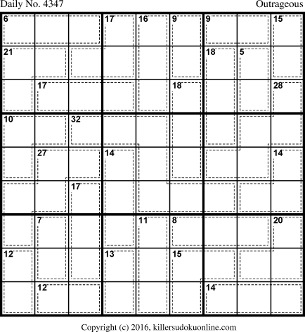 Killer Sudoku for 11/12/2017